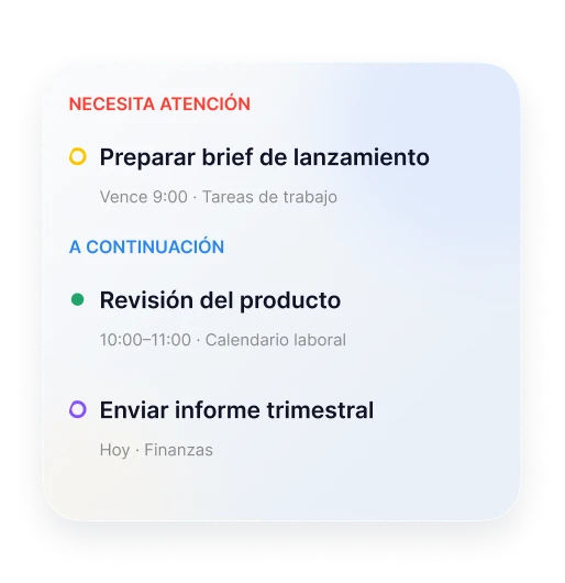 Widget Focus de Oriio en la pantalla de inicio