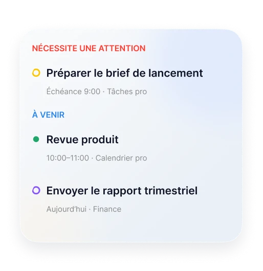 Widget Focus d’Oriio sur l’écran d’accueil