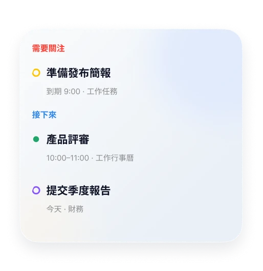 主畫面上的 Oriio Focus 小工具